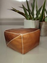 Ottoman Pouf Modern Cube Tan