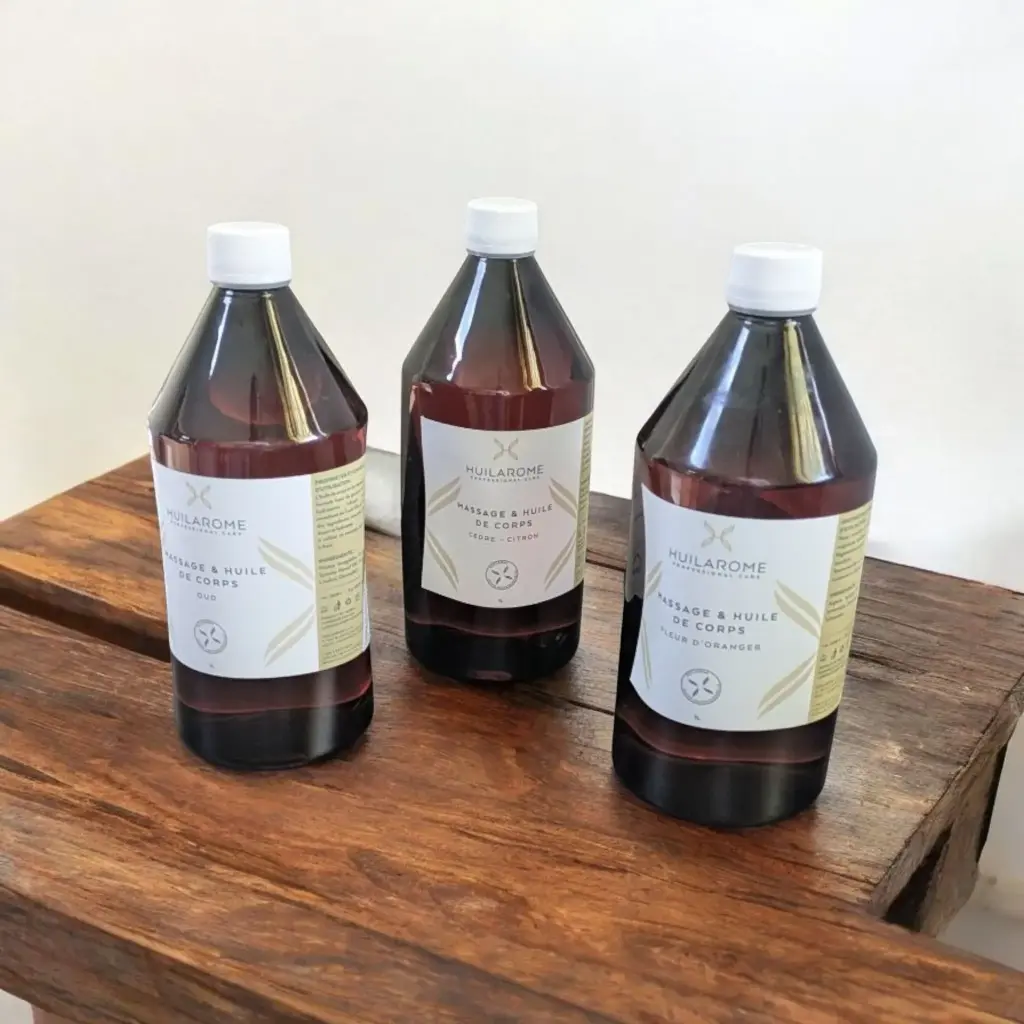 HUILE DE CORPS ET MASSAGE 1L (THÉ-VERT VERVEINE)