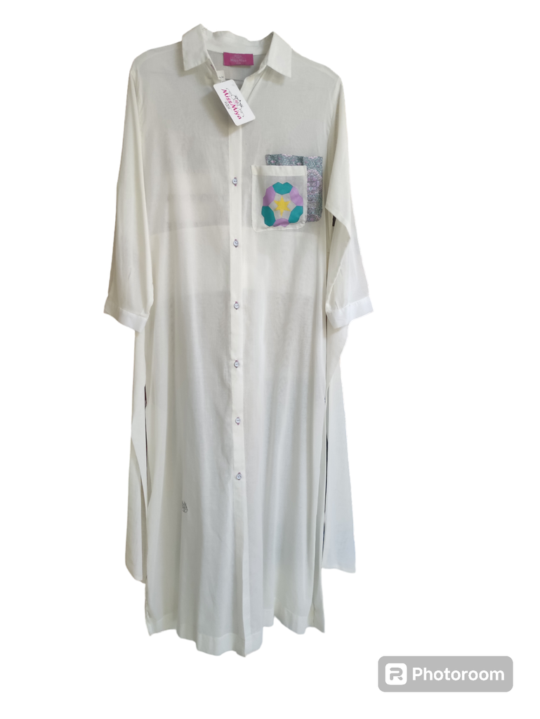 Chemise MissMiya (longue, Poche détail peinture)