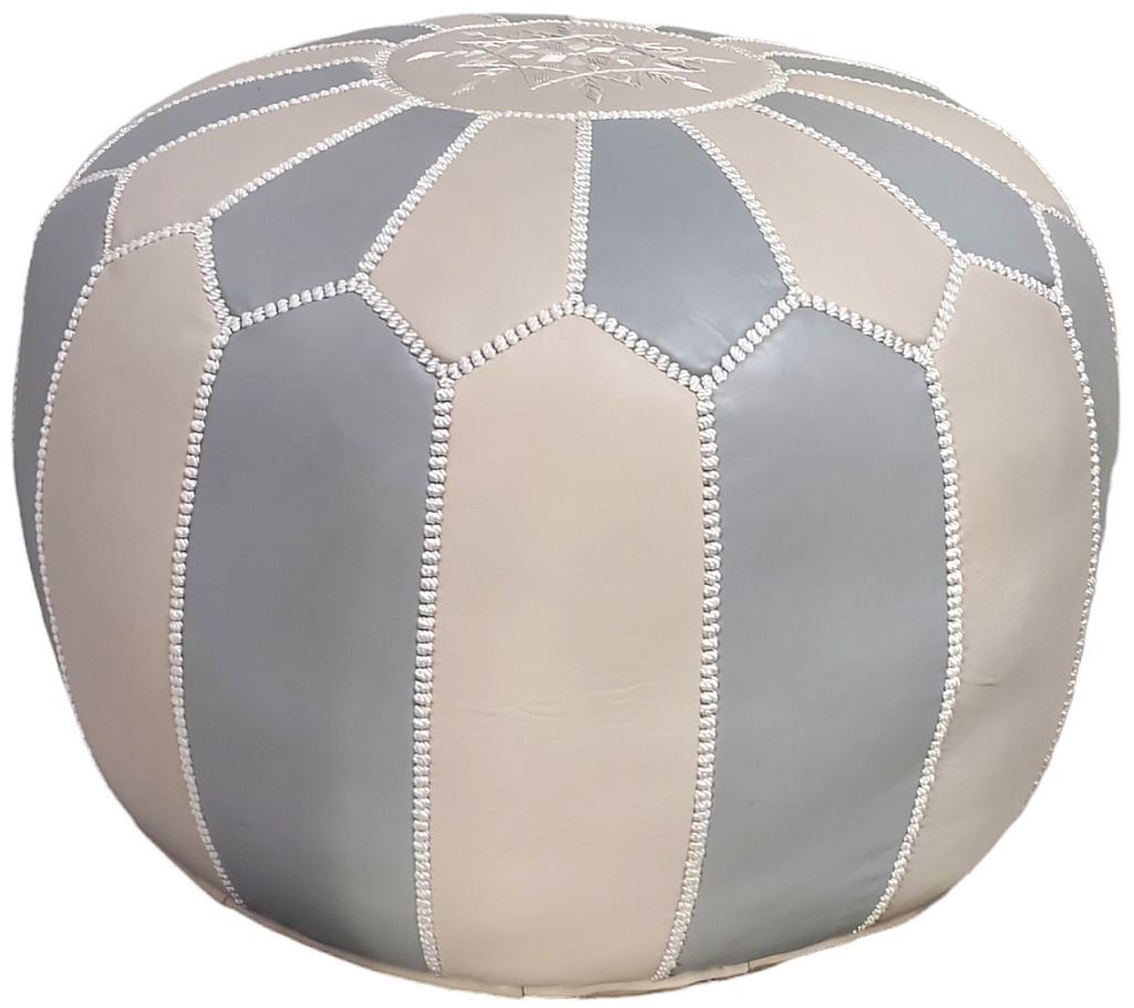Ottoman Pouf Grey + Light-Grey