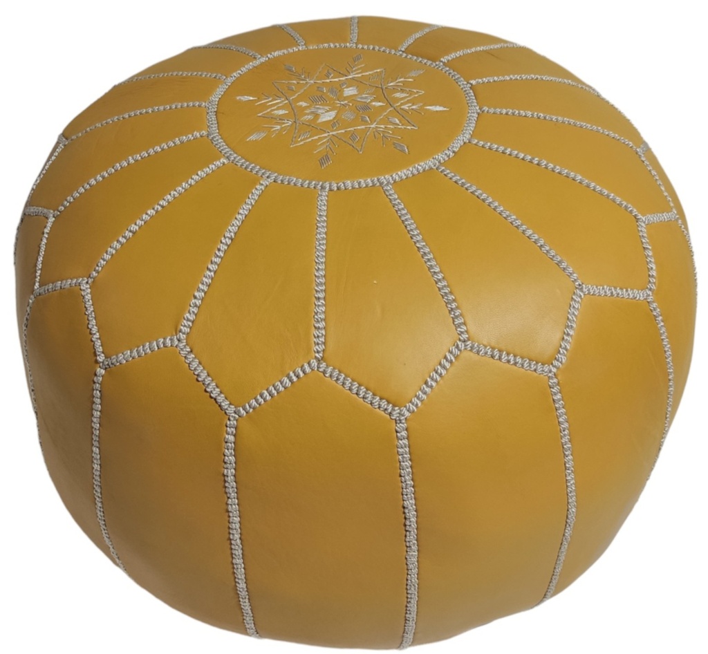 بوفة مغربية بلون الأصفر الفاقع