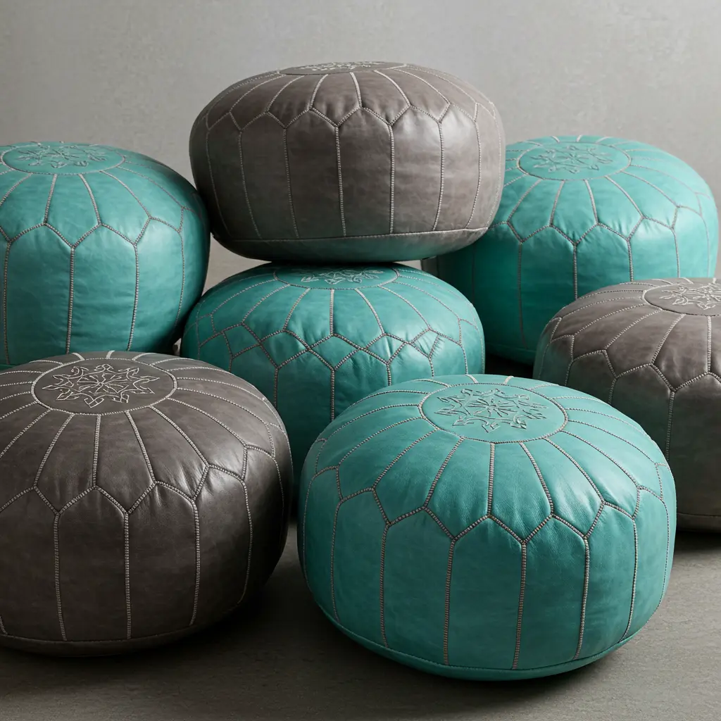 Ottoman Pouf Marrakesh  (WHITE)